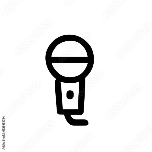 Simple Handdrawn Microphone Outline Style Sound Recording Device Icon Element