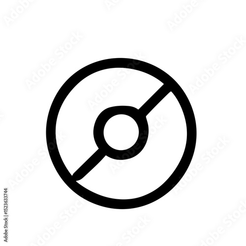Simple Line Style Restriction Circle Symbol Pictogram Shape Icon Graphic