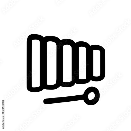 Minimalist Outline Xylophone Musical Instrument Stroke Line Style Illustration
