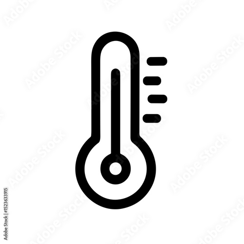 Simple Outline Temperature Thermometer Instrument Measurement Minimalist Icon Element