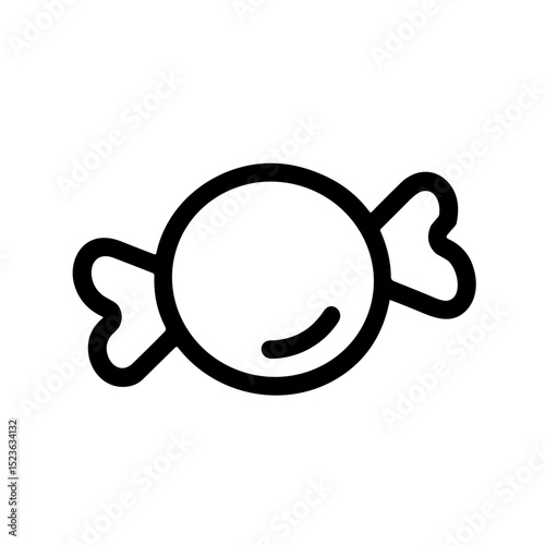 Minimalist Line Art Wrapped Hard Candy Sweet Treat Icon Design