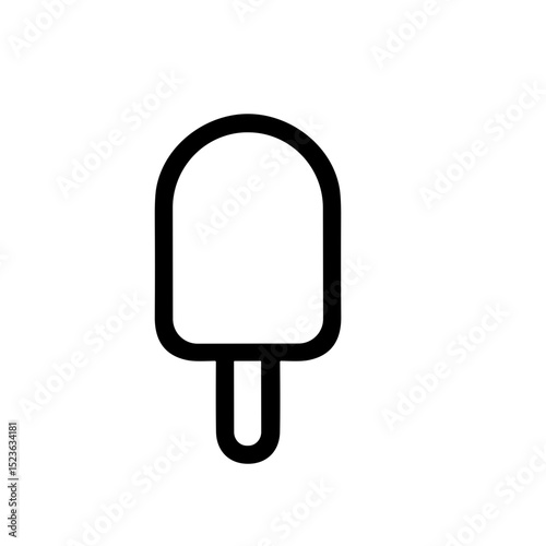 Minimalist Line Art Ice Cream Bar Dessert Sweet Treat Icon