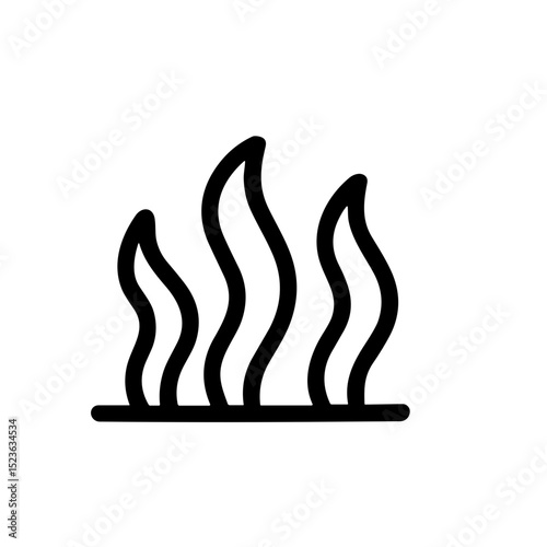 Simple Outline Flame Fire Ignition Burn Warm Symbol Icon Element