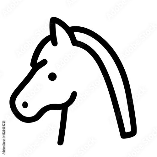 Minimalist Outline Horse Head Profile Simple Line Art Illustration
