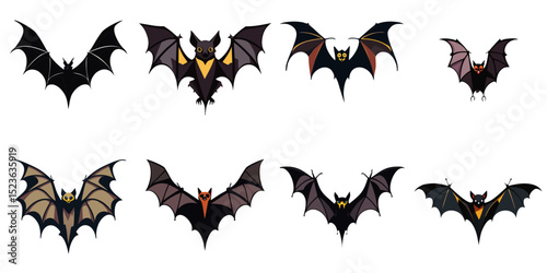 Multiple vector illustrations bat

