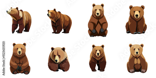 Multiple vector illustrations bear

