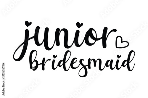 Junior bridesmaid svg, Wedding svg png, Bride Typography Quotes, Funny Family Gift, Retro Wedding anniversary T shirt designs, marriage day vector, Cut file, Files for Cricut, silhouette 