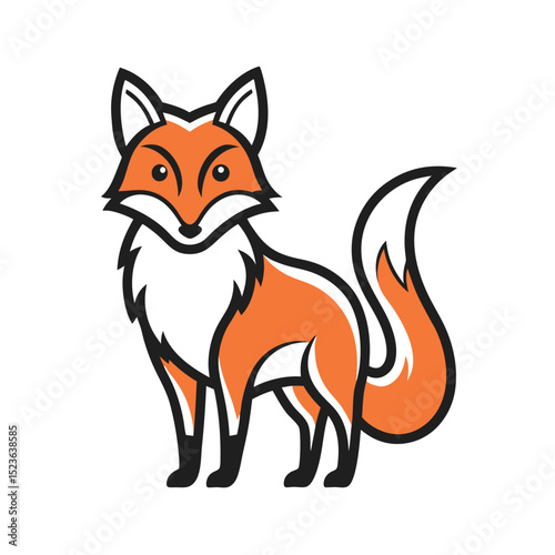 red fox vector illustration