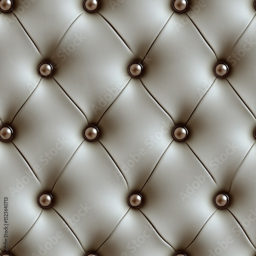 Seamless, refined button-tufted upholstery in a soft, neutral tone with subtle, elegant buttons. This classic texture is perfect for sophisticated backgrounds