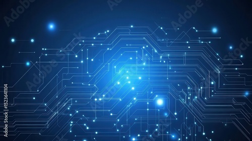 Abstract Blue Circuit Board Technology Design