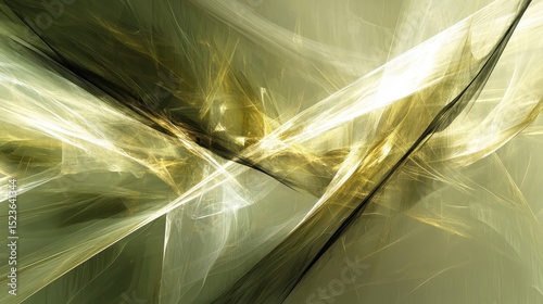 Abstract Green and Gold Fractal Art Design