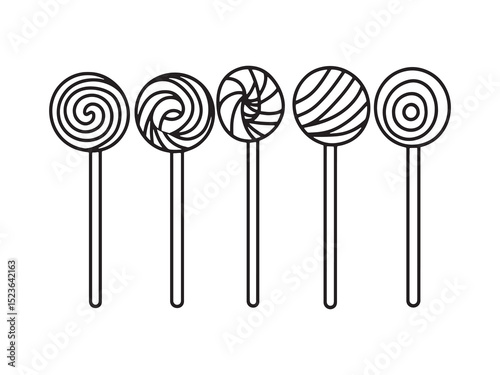 Lollipop Clean Minimalist Line Art Pack