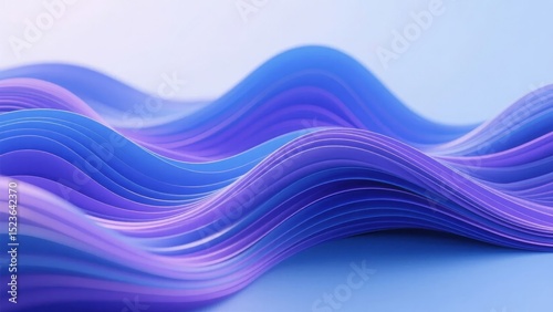 Abstract Wavy Layers in Blue and Purple