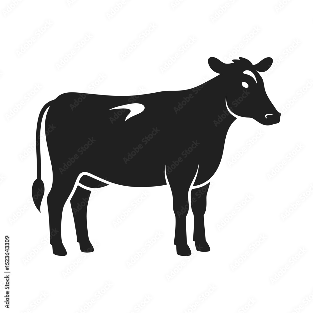Fototapeta premium black and white cow