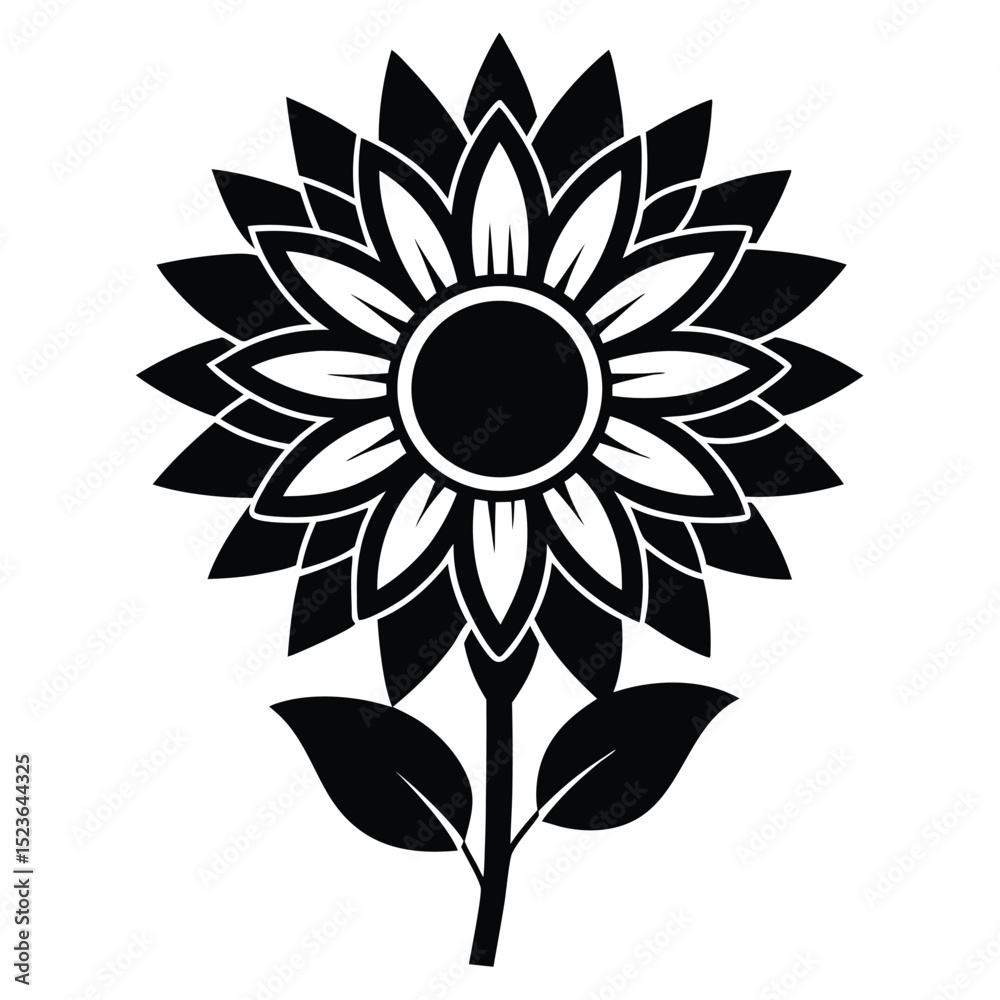 Fototapeta premium Flower icons set isolated on a white background. Flower simple icon. Vector illustration