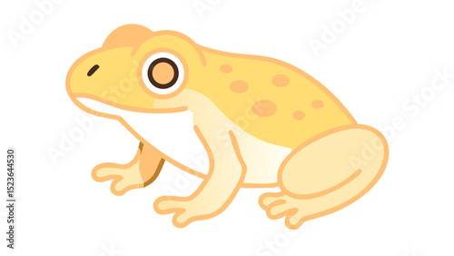 Cute and Expressive Frog Logo Icon Featuring a Rounded Body, Prominent Eyes, and Spread Out Limbs