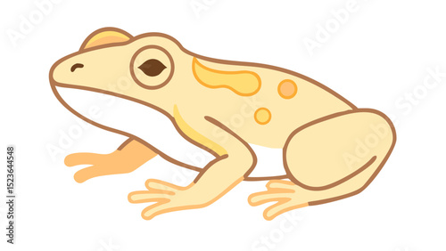 Cute and Expressive Frog Logo Icon Featuring a Rounded Body, Prominent Eyes, and Spread Out Limbs