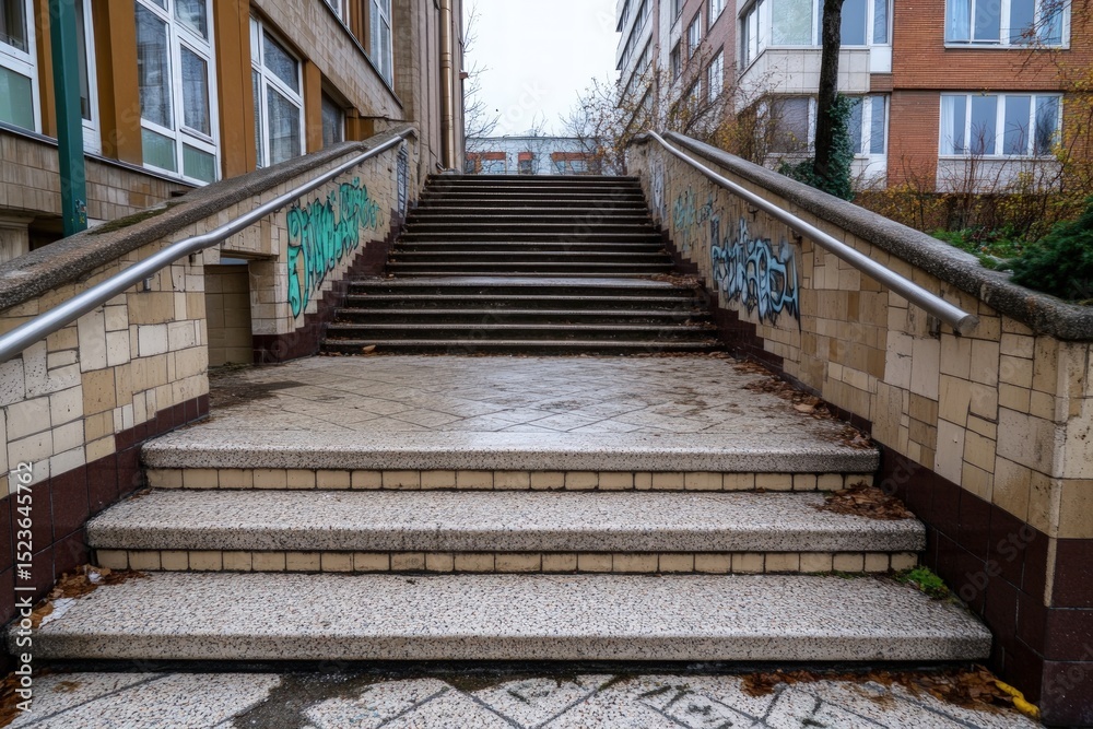 Obraz premium Urban staircase city architecture and public space