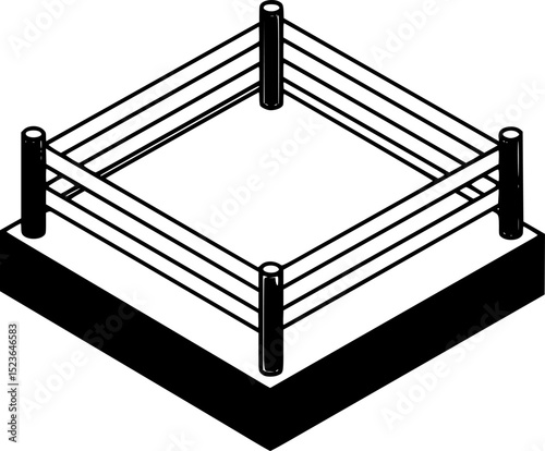 Boxing Ring silhouette,Boxing Ring black vector icon
