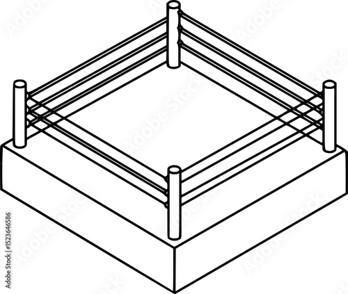 Boxing Ring silhouette,Boxing Ring black vector icon
