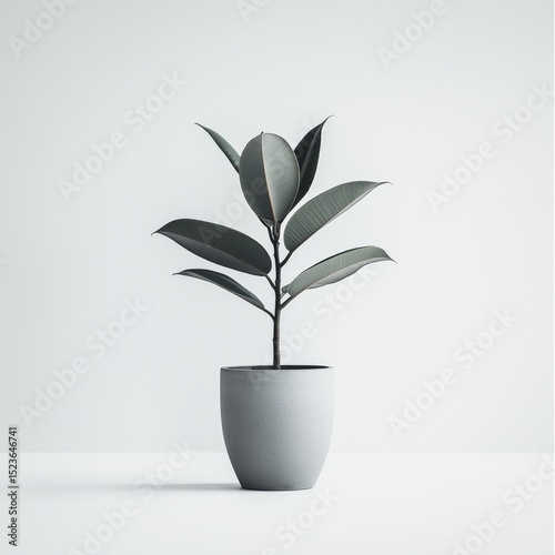 Indoor plant in a minimalist pot setup