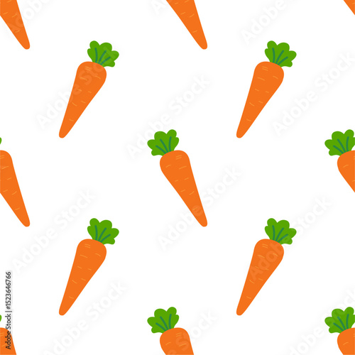 Seamless pattern with carrot, vector illustration of vegetable, healthy vegan food wallpaper