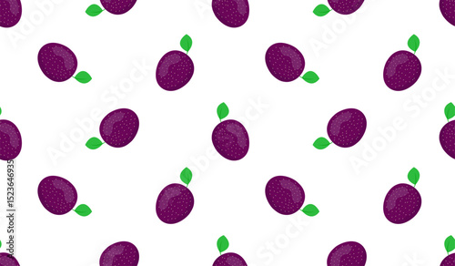 Passion fruit seamless pattern on blue background. Vector illustration of passion fruit.
