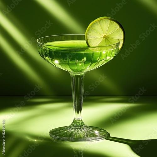 Minty green drink with lime
