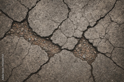 Grunge Cracked Sidewalk Pavement Texture – Exposed Inner Layers for Urban Weathered Depth