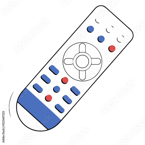 Simple illustration of a modern television remote control