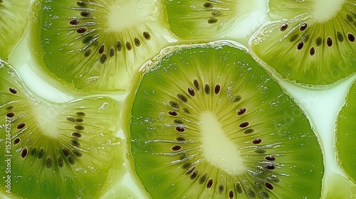 Freshly sliced kiwifruit on display
