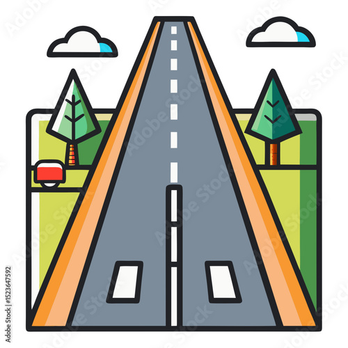 Asphalt road leading through a scenic landscape