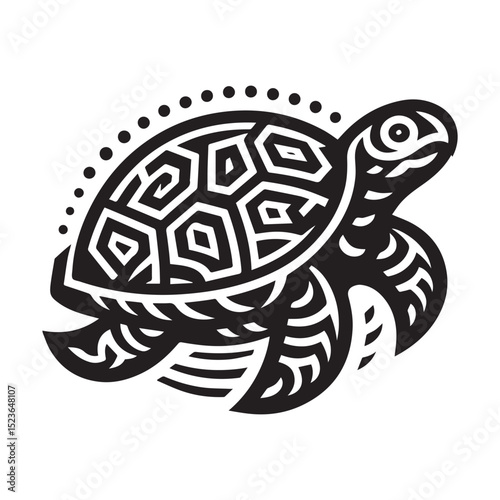 turtle logo, editable vector image