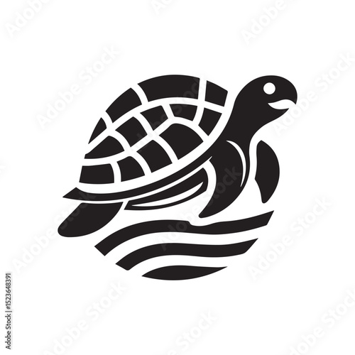 turtle logo, editable vector image
