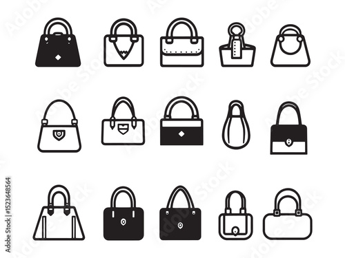 Luxury Handbag 2D Line Vector Illustration