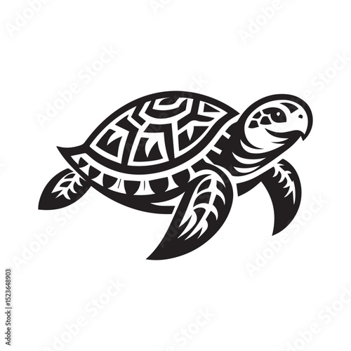 turtle logo, editable vector image