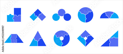Three Point Circle Puzzle Vector
