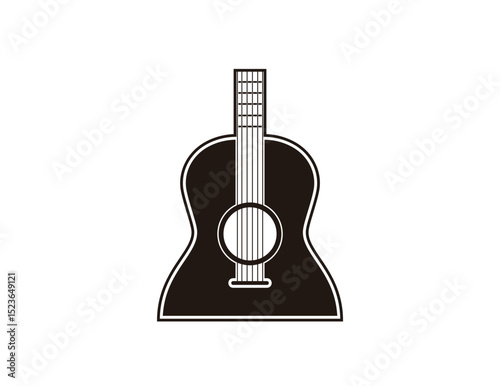 play guitar logo design, vector illustration