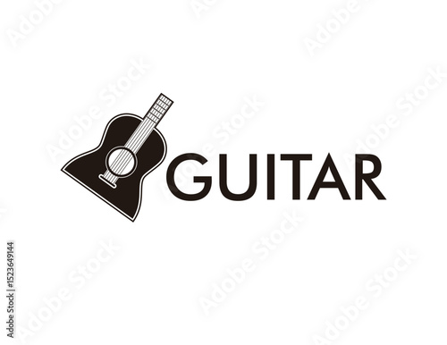 play guitar logo design, vector illustration