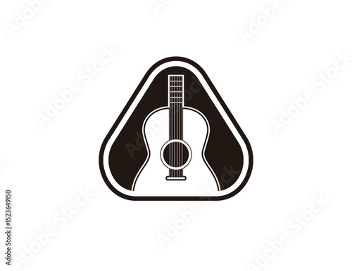 play guitar logo design, vector illustration