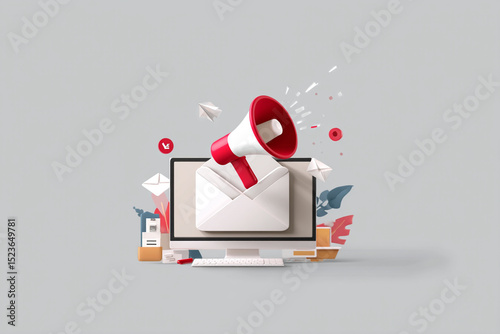 Email Marketing and Digital Communication Vector Illustration