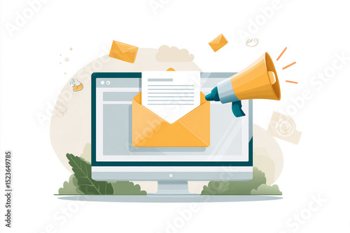 Email Marketing and Digital Communication Vector Illustration