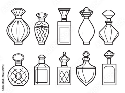 Luxury Perfume Bottle Line Art - Minimalist Vector Design