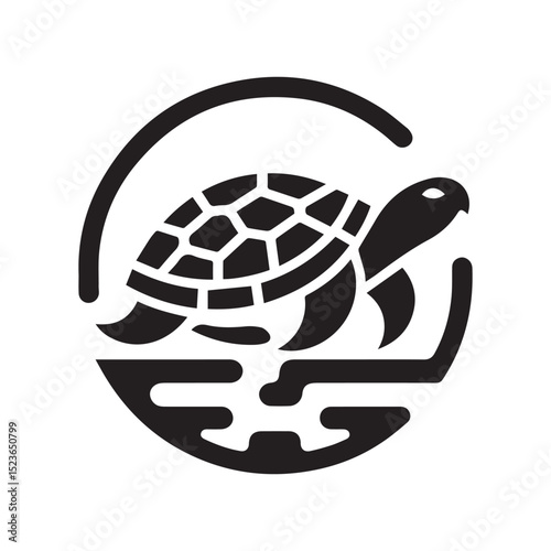 turtle logo, editable vector image