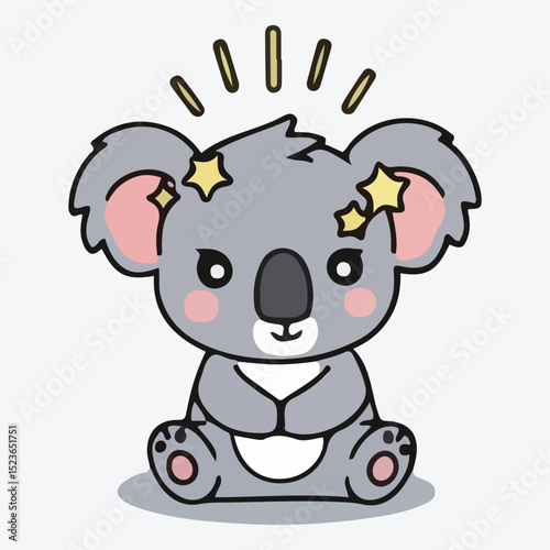 Adorable Kawaii Koala Illustration Cute Cartoon Animal Design