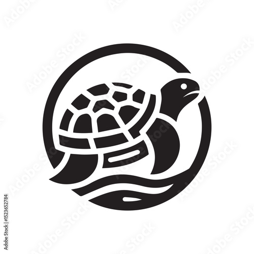 turtle logo, editable vector image