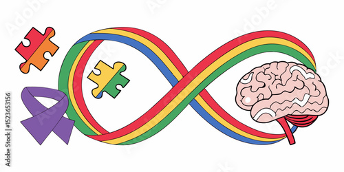 Vector illustration of autistic pride day on 18th june. Autistic pride day design element isolated on a white background