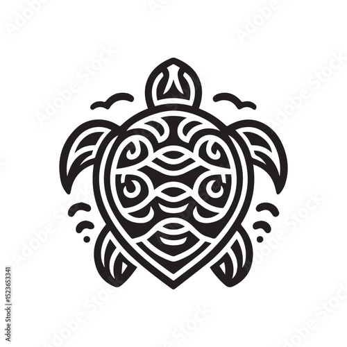 turtle logo, editable vector image