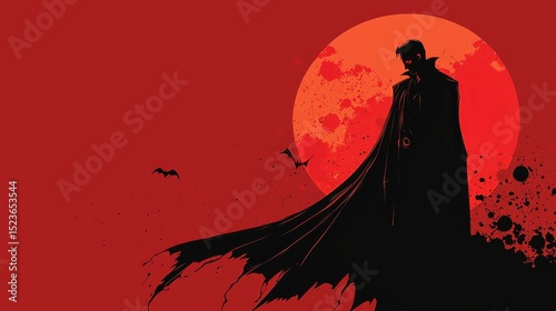 Halloween Minimalist Abstract Vampire and Blood