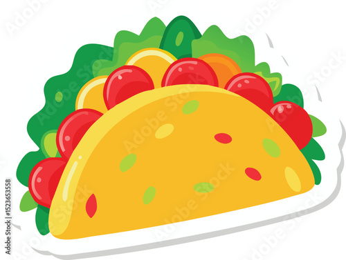 Delicious Taco Illustration Vibrant Clipart for Mexican Food Designs